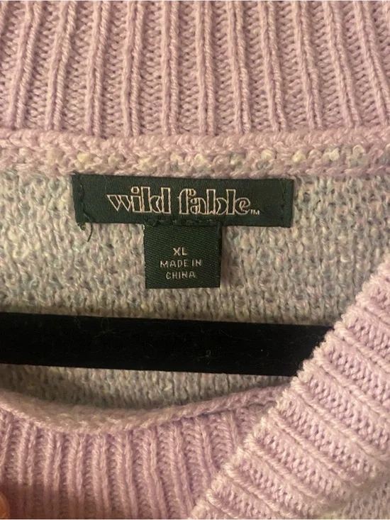 wild fable Pastel Pink & Cream Heart-Pattern Crewneck Sweater - Picture 2 of 4